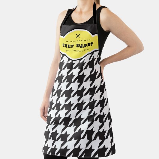 Klassisches Schwarz-Weiß-Hahnentrittmuster Kunstha Schürze (InSitu)