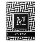 Klassisches Schwarz-Weiß-Hahnentrittmuster Mit Mon Notizblock (Vorderseite)