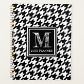 Klassisches Schwarz-Weiß-Hahnentrittmuster Mit Mon Planer (Vorderseite)