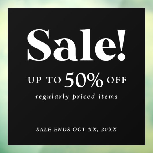 Klassisches Schwarz-Weiß-Handelszeichen Fensteraufkleber (Blatt 3)