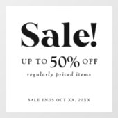 Klassisches Schwarz-Weiß-Handelszeichen Fensteraufkleber (Blatt)