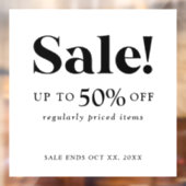 Klassisches Schwarz-Weiß-Handelszeichen Fensteraufkleber (Blatt 2)