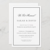 Klassisches Schwarz-Weiß-Hochzeitsempfang-Party Einladung (Vorne/Hinten)