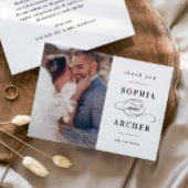 Klassisches Schwarz-Weiß-HochzeitsFoto Dankeskarte