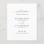 Klassisches Schwarz-Weiß-Hochzeitsprogramm (Vorderseite)