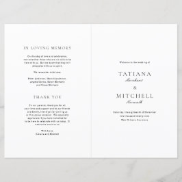 Klassisches Schwarz-Weiß-Hochzeitsprogramm