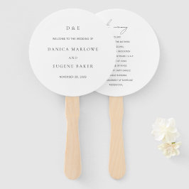 Klassisches Schwarz-Weiß-Hochzeitsprogramm Fächer