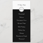 Klassisches Schwarz-Weiß-Hochzeitsprogramm Programm (Vorderseite)