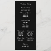 Klassisches Schwarz-Weiß-Hochzeitsprogramm Programm (Rückseite)