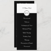 Klassisches Schwarz-Weiß-Hochzeitsprogramm Programm (Vorne/Hinten)