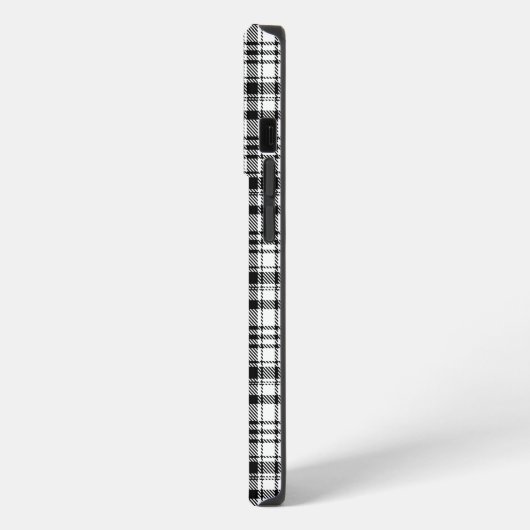 Klassisches Schwarz/Weiß Kariert iPhone Hülle (Linke Seite)
