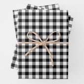 Klassisches Schwarz-Weiß-Kariertes Muster Geschenkpapier Set (Beispiel)