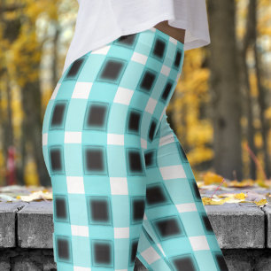 Klassisches Schwarz-Weiß-Karo-Muster Leggings