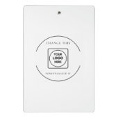 Klassisches Schwarz-Weiß-Logo Mini-Clipboard Mini Klemmbrett (Rückseite)
