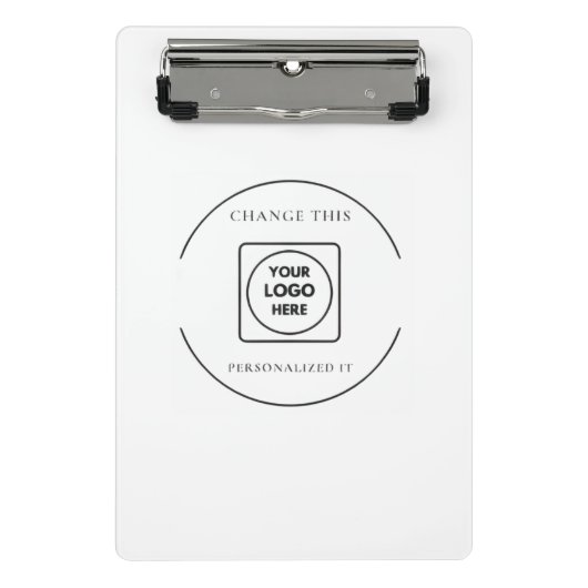 Klassisches Schwarz-Weiß-Logo Mini-Clipboard Mini Klemmbrett (Vorderseite)