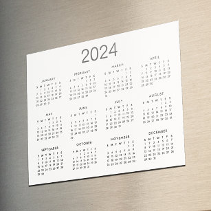 Klassisches Schwarz-Weiß-Magnet 2024 Magnetkarte
