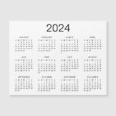 Klassisches Schwarz-Weiß-Magnet 2024 Magnetkarte (Vorderseite)