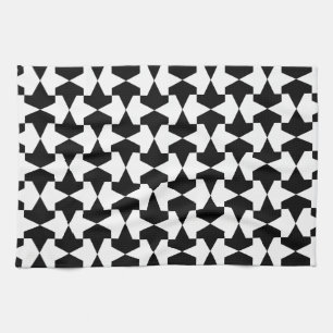 Klassisches Schwarz-Weiß-Mamluks-Muster Geschirrtuch