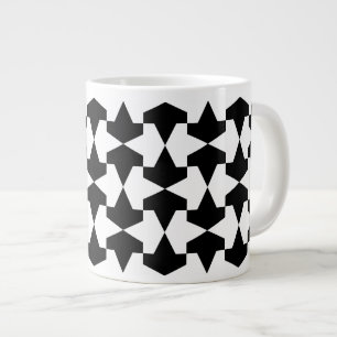 Klassisches Schwarz-Weiß-Mamluks-Muster Jumbo-Tasse