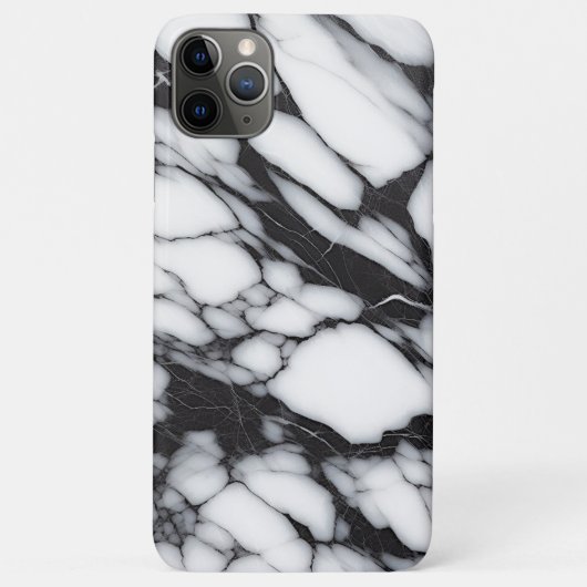 Klassisches Schwarz-Weiß-Marmor-Muster Case-Mate iPhone Hülle (Rückseite)