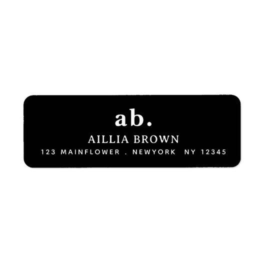 Klassisches Schwarz-Weiß-Minimal-Monogramm-Design (Vorne)