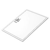 Klassisches Schwarz-Weiß-Modernes Monogramm Notizblock (angewinkelt)