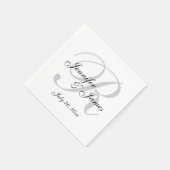 Klassisches Schwarz-Weiß-Monogramm-Papier Napkin Serviette (Ecke)