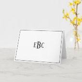 Klassisches Schwarz-Weiß-Monogramm-Stationar Karte (Gelbe Blume)