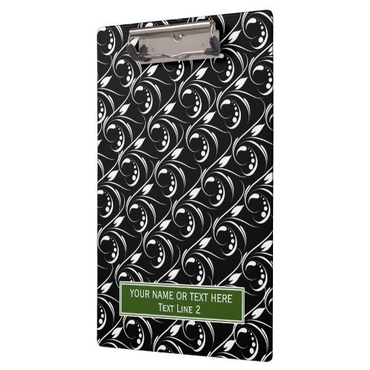 Klassisches Schwarz-Weiß-Muster für Abstrakte Blum Klemmbrett (Links)