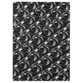 Klassisches Schwarz-Weiß-Muster für Abstrakte Blum Klemmbrett (Rückseite)
