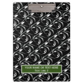 Klassisches Schwarz-Weiß-Muster für Abstrakte Blum Klemmbrett (Vorderseite)