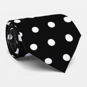Klassisches Schwarz-Weiß-Muster Krawatte (Gerollt)