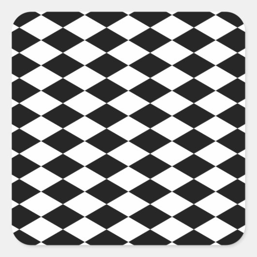 Klassisches Schwarz-Weiß-Muster Quadratischer Aufkleber (Vorderseite)