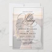 Klassisches Schwarz-Weiß-Overlay-Foto Einladung (Vorderseite)