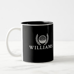 Klassisches Schwarz-Weiß-Personalisiertes Namensmo Zweifarbige Tasse