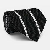 Klassisches Schwarz-Weiß Pinstripe Kleid Krawatte (Gerollt)