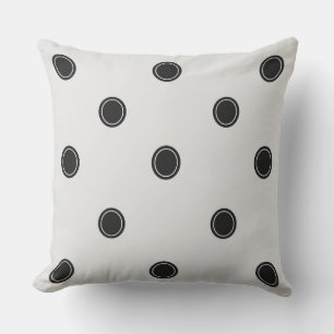Klassisches Schwarz-Weiß-Polka-Dotkissen Kissen