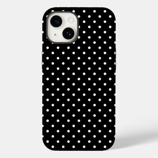 Klassisches Schwarz-Weiß-Polka-Punktmuster 14 Case-Mate iPhone Hülle (Rückseite)