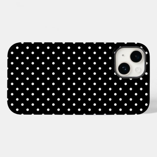 Klassisches Schwarz-Weiß-Polka-Punktmuster 14 Case-Mate iPhone Hülle (Rückseite (Horizontal))