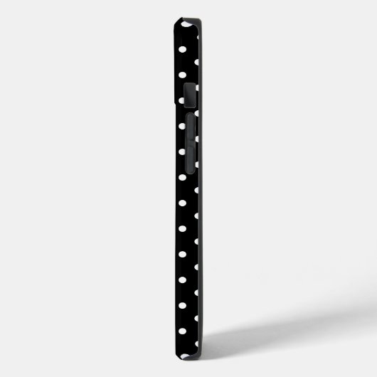 Klassisches Schwarz-Weiß-Polka-Punktmuster 14 Case-Mate iPhone Hülle (Rückseite / Links)