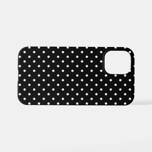 Klassisches Schwarz-Weiß-Polka-Punktmuster iPhone Hülle (Rückseite (Horizontal))