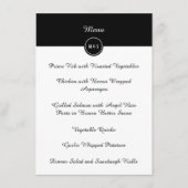 Klassisches Schwarz-Weiß-Rezeptionsmenü Menükarte (Vorderseite)