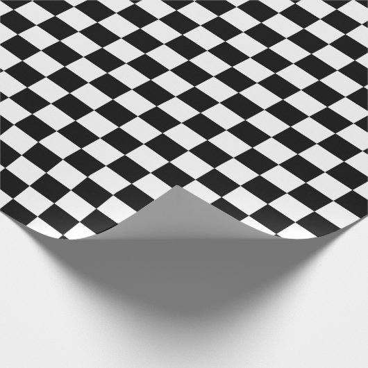 Klassisches Schwarz-Weiß-Schachbrett   Geschenkpapier (Ecke)