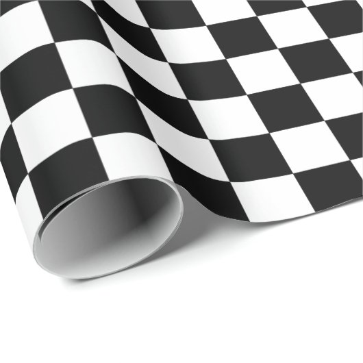Klassisches Schwarz-Weiß-Schachbrett   Geschenkpapier (Rolleneckpunkt)