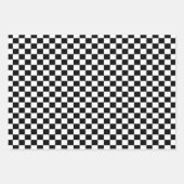 Klassisches Schwarz-Weiß-Schachbrett   Geschenkpapier Set (Vorderseite 3)