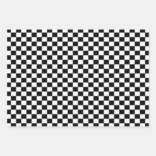 Klassisches Schwarz-Weiß-Schachbrett   Geschenkpapier Set (Vorderseite 2)
