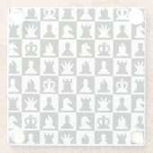 Klassisches Schwarz-Weiß-Schachbrettmuster Glasuntersetzer (Rückseite)