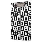 Klassisches Schwarz-Weiß-Schachbrettmuster Klemmbrett (Links)