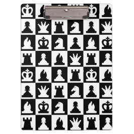 Klassisches Schwarz-Weiß-Schachbrettmuster Klemmbrett