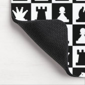 Klassisches Schwarz-Weiß-Schachbrettmuster Mousepad (Ecke)